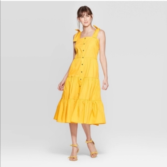 Who What Wear Dresses & Skirts - Who what wear yellow tiered dress